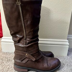 High Knee Side Zip Riding Tall Boots / Patrizia Musette Dark Brown